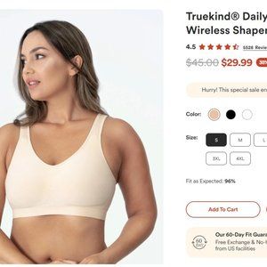 Truekind® Daily Comfort Wireless Shaper Bra NudeXL